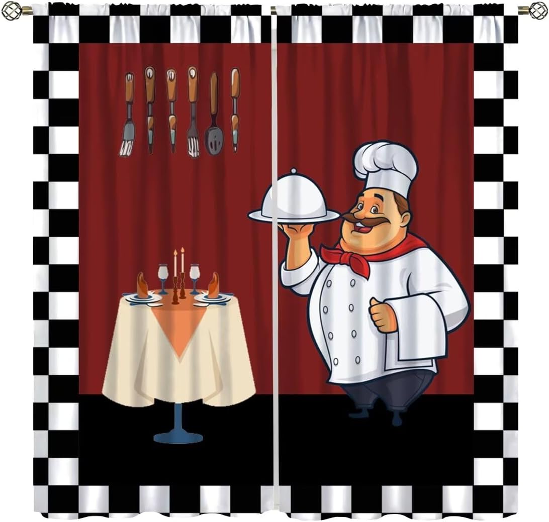 Home Cooking In French - Кухонные шторы Fat Chef, шторы с