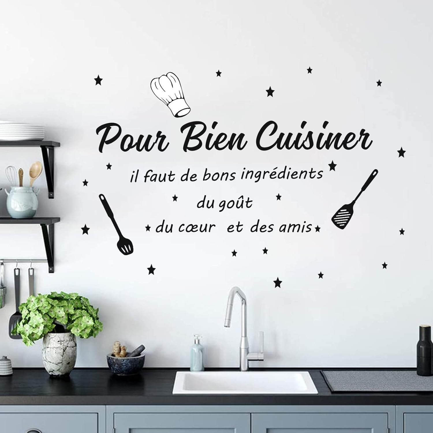 Наклейка на стену с цитатой о  – обзор и цена Home Cooking In French